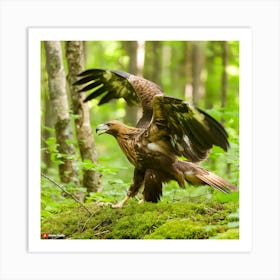 Golden Eagle In The Forest Art Print