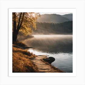 Sunrise By The Lake Art Print