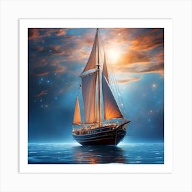 Sailboat In The Sky Art Print