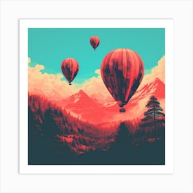 Hot Air Balloons In The Sky Art Print