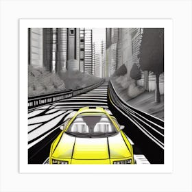 Yellow Sports Car Art Print