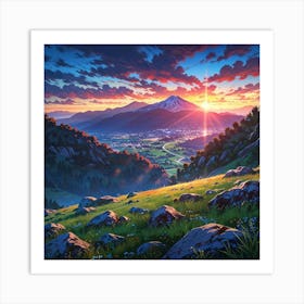 Sunset In The Mountains 13 Art Print