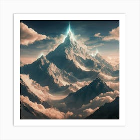 Mountain In The Clouds 6 Art Print