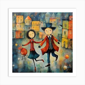 Couple In The City Art Print