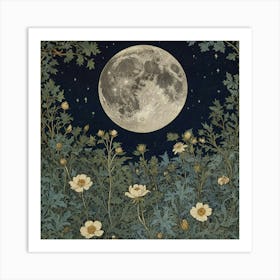 Moonlight In The Meadow 1 Art Print