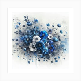 Blue Flowers 1 Art Print