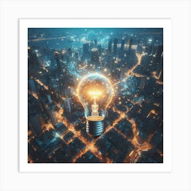 Light Bulb In The City 1 Art Print