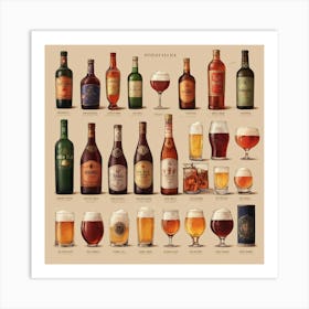 Default Alcoholic Drinks Of Different Countries Aesthetic 2 Art Print