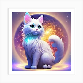 White Cat Art Print