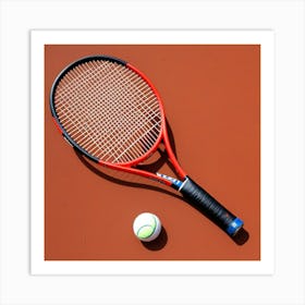 Tennis Racket And Ball Art Print