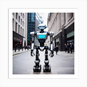 Robot On The Street 25 Art Print