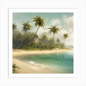 Whispers of Palm and Ocean Art Print