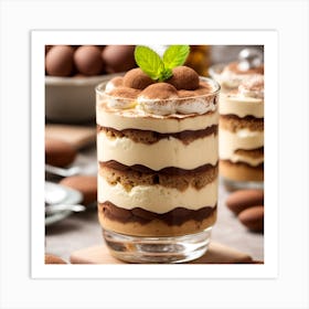 Tiramisu In Glasses Art Print