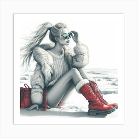 Snow Girl 4 Art Print