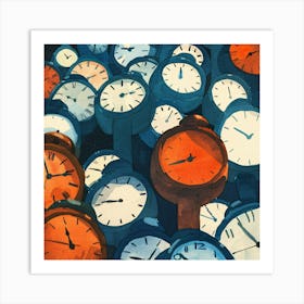 Many Clocks Art Print