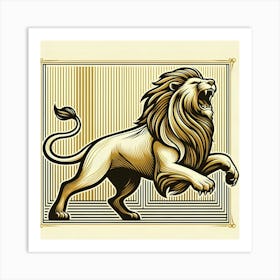 Wall artLion Roaring Art Print