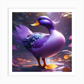 Duck In The Water 1 Art Print