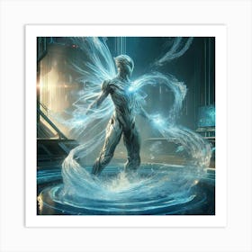 Cascade Guardian Water Veil Scifi Art Print