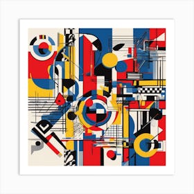 A Bauhausinspired Abstract Composition Featuring Art Print