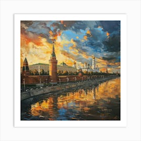 Sunset In Moscow Art Print