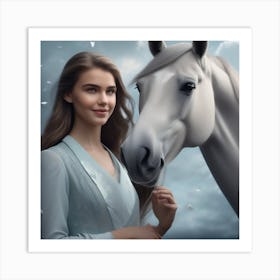 Girl With A Horse 12 Art Print