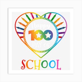 Happy 100th Day Of School For Teacher & Student Kids Art Print