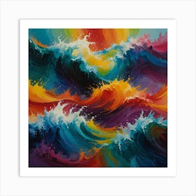 Rainbow Waves Art Print