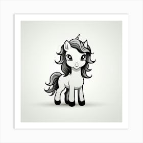 Cute Cartoon Unicorn 4 Art Print