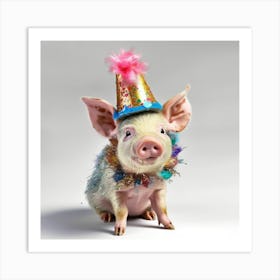 Pig In A Party Hat 2 Art Print