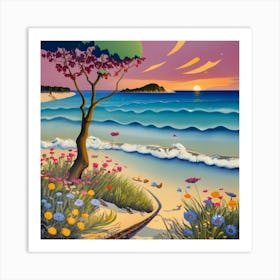 Sunset On The Beach 9 Art Print