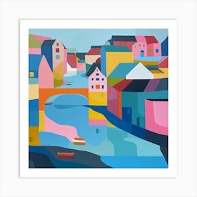 Abstract Travel Collection Reykjavik Iceland 4 Art Print