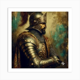 Golden Knight In Full Armor 2 Copy Art Print