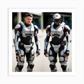 Two Men In Futuristic Suits 5 Art Print