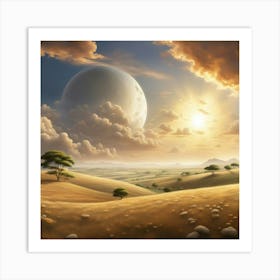 Landscape With The Moon Art Print