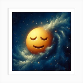 Smiley Face In Space Art Print