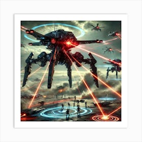 War Drones Tactical Air Support Iron Commonwealth Art Print