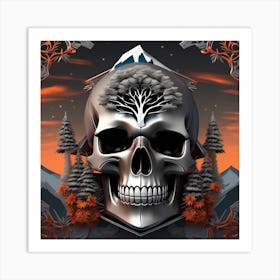 Skull With Tree 1 Art Print