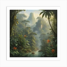 Jungle River paintings art print 6 Art Print