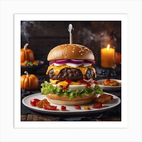 Halloween Burger 1 Art Print