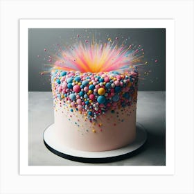 Birthday Cake Explosion Art Print