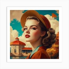 Woman In A Hat 1 Art Print