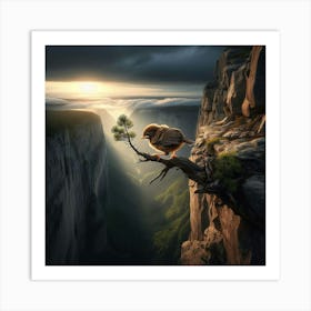 Bird On A Cliff Art Print