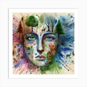 Woman'S Face 14 Art Print