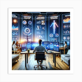 Man Working In An Office Art Print