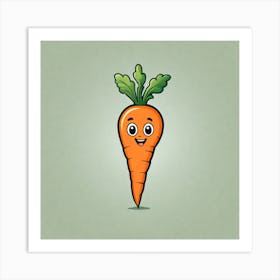 Carrot Cartoon Illustration Art Print