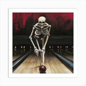 Skeleton Bowling 1 Art Print