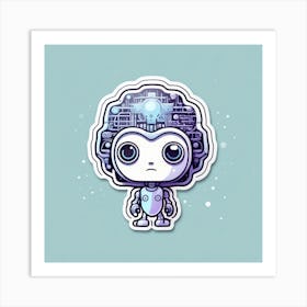 Robot Sticker Art Art Print