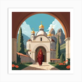 Graphic Design Monastery Art 1 Art Print