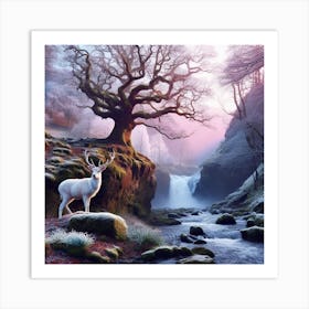 Deer In The Forest 11 Art Print