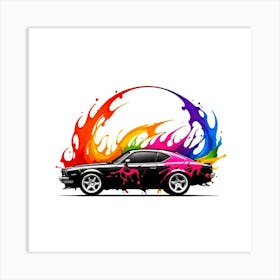 Mustang Car Painting Art Print